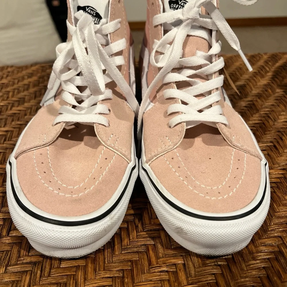 Vans Sk8-Hi Skate Shoes Sneakers Tapered Athletic Rose White Womens 9 Mens 7.5